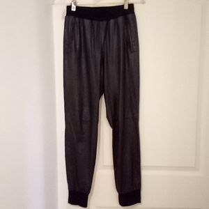 BCBG Faux/Vegan Leather Jogger Pants